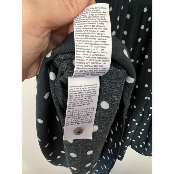 Seraphine Green White Polka Dot 3/4 Sleeve Dress Maternity Nursing Ruffle Sz 8 - Picture 9 of 9